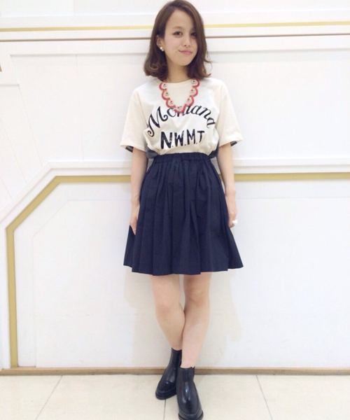 Another Edition（アナザーエディション）の「AE SOLID ギャザーSK ◆（スカート・レディース・レッド/ネイビー・フリー）」の15枚目の写真