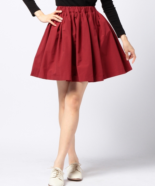 Another Edition（アナザーエディション）の「AE SOLID ギャザーSK ◆（スカート・レディース・レッド/ネイビー・フリー）」の2枚目の写真