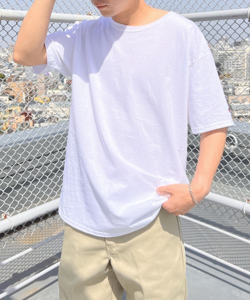 Champion(チャンピオン)の「【Champion Authentic T-SHIRTS】チャンピオン オーバーサイズ コットン 無地 1/2スリーブ 半袖 Tシャツ(Tシャツ/カットソー・メンズ・ホワイト/ブラック/ネイビー/杢グレー/ダークグリーン/マルーン/パープル/サンドベージュ/ライトブルー/チャコールグレー/アッシュグレー・S/M/L/XL)」の20枚目の写真