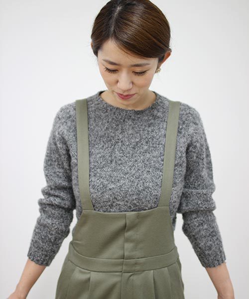 ELFORBR（エルフォーブル）の「フラノサロペットパンツ（その他パンツ・レディース・カーキ/ブラック・38/36）」の9枚目の写真