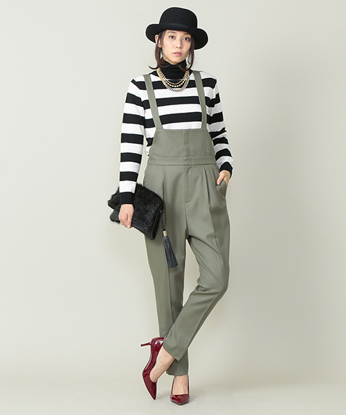 ELFORBR（エルフォーブル）の「フラノサロペットパンツ（その他パンツ・レディース・カーキ/ブラック・38/36）」の7枚目の写真