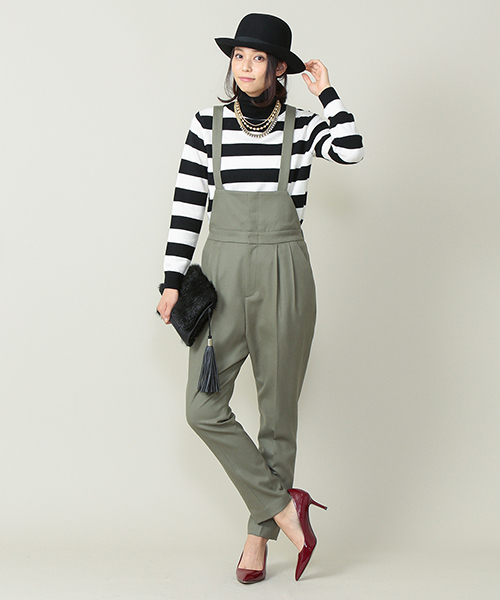 ELFORBR（エルフォーブル）の「フラノサロペットパンツ（その他パンツ・レディース・カーキ/ブラック・38/36）」の5枚目の写真