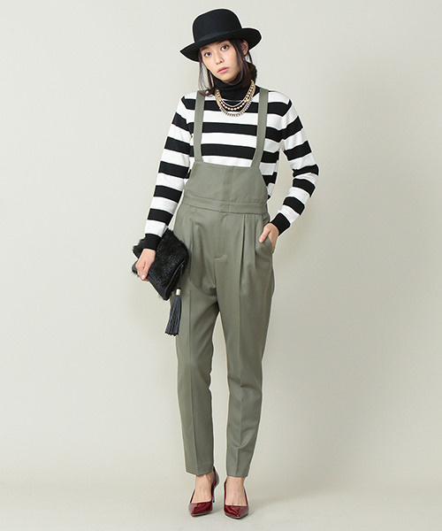 ELFORBR（エルフォーブル）の「フラノサロペットパンツ（その他パンツ・レディース・カーキ/ブラック・38/36）」の6枚目の写真