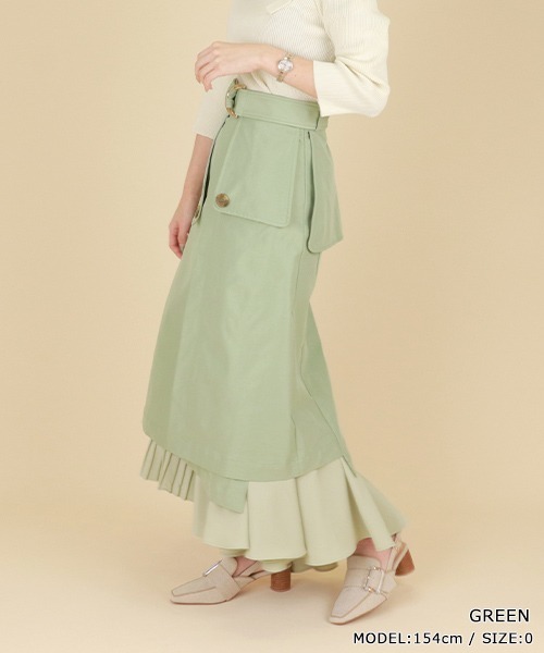 RANDA（ランダ）の「マルチウェイレイヤードスカート（スカート・レディース・ベージュ/グリーン/クリーム・1/0）」の3枚目の写真