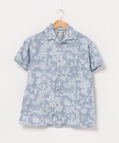 Salong hameu（サロン ハミュー）の「花柄ボタニカル総柄 コットンアロハシャツ メンズ レディース/半袖オープンカラーシャツ（シャツ/ブラウス・メンズ・ホワイト/ライトブルー/レッド/イエロー/ブルー/エメラルド/サンドベージュ/ブラックミックス/ホワイト×レッド/ホワイト×ブルー/ホワイト×ブラック/レッド系その他/ライトピンク/ホワイト×エメラルドグリーン/ホワイト×ピンク/グレイッシュブルー/イエロー×グリーン/ダークネイビー/グリーン×オレンジ/スミクロ/ブラック・LL/S/M/L）」の22枚目の写真