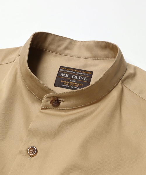 MR.OLIVE(ミスターオリーブ)の「BRITISH TWILL / バンドカラーシャツ(スタンドカラーシャツ)(シャツ/ブラウス・メンズ・ブラック/ベージュ・LARGE/MEDIUM/SMALL)」の6枚目の写真
