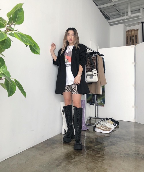 FIG&VIPER（フィグアンドバイパー）の「レースUPロングブーツ（ブーツ・レディース・ブラック・MEDIUM/LARGE/SMALL）」の7枚目の写真