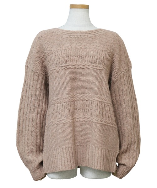 reca（レカ）の「ボリュームデザインニット（ニット/セーター・レディース・グリーン/モカ/アイボリー・M）」の14枚目の写真