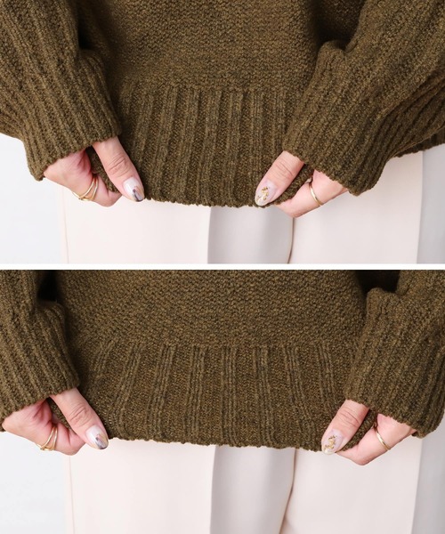 reca（レカ）の「ボリュームデザインニット（ニット/セーター・レディース・グリーン/モカ/アイボリー・M）」の21枚目の写真