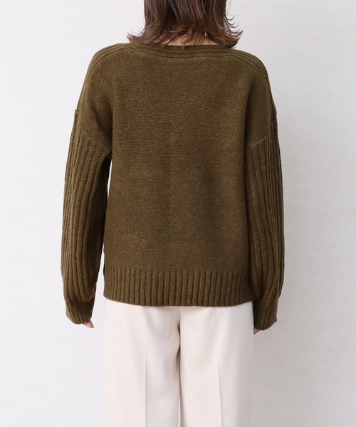 reca（レカ）の「ボリュームデザインニット（ニット/セーター・レディース・グリーン/モカ/アイボリー・M）」の11枚目の写真