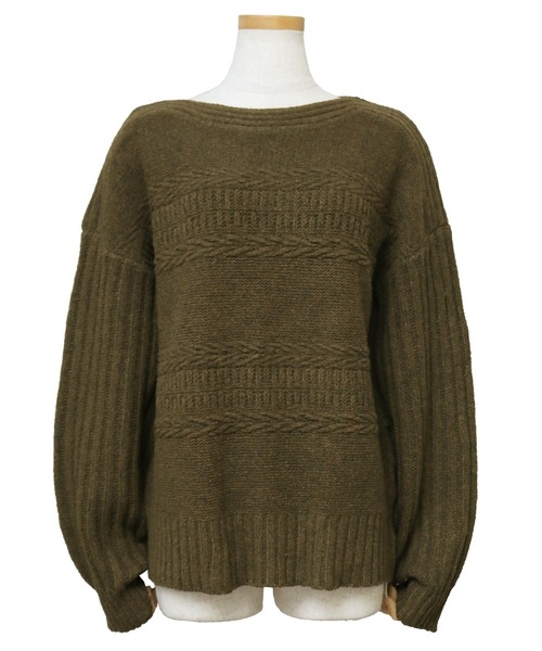 reca（レカ）の「ボリュームデザインニット（ニット/セーター・レディース・グリーン/モカ/アイボリー・M）」の15枚目の写真