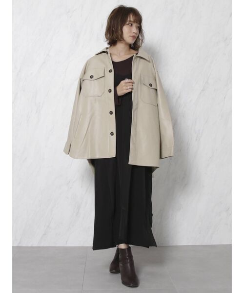 dazzlin（ダズリン）の「レザーライクCPO【WEB限定】（テーラードジャケット・レディース・ブラック/ベージュ/モカ・FREE）」の19枚目の写真