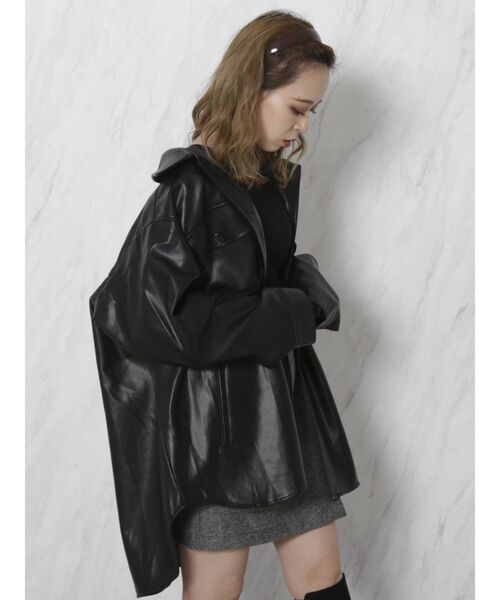 dazzlin（ダズリン）の「レザーライクCPO【WEB限定】（テーラードジャケット・レディース・ブラック/ベージュ/モカ・FREE）」の20枚目の写真