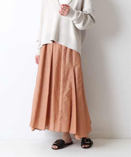 FRAMeWORK（フレームワーク）の「コットンシルク切り替えスカート◆（スカート・レディース・ブラウン/ライトグリーン/ネイビー・40/38/36）」の2枚目の写真