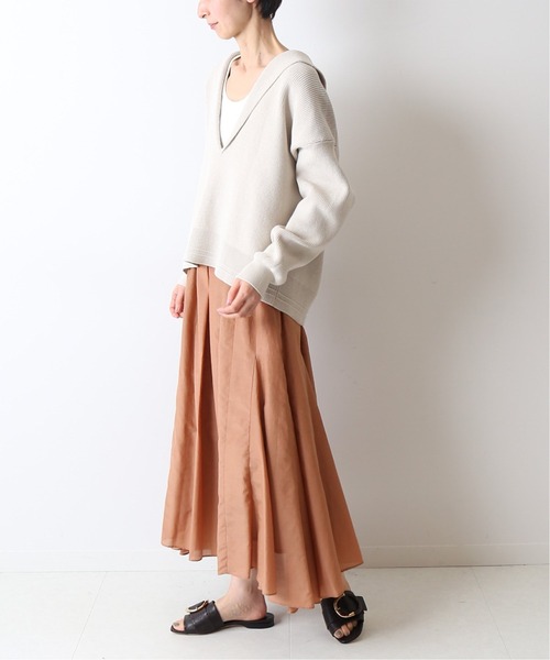 FRAMeWORK（フレームワーク）の「コットンシルク切り替えスカート◆（スカート・レディース・ブラウン/ライトグリーン/ネイビー・40/38/36）」の5枚目の写真