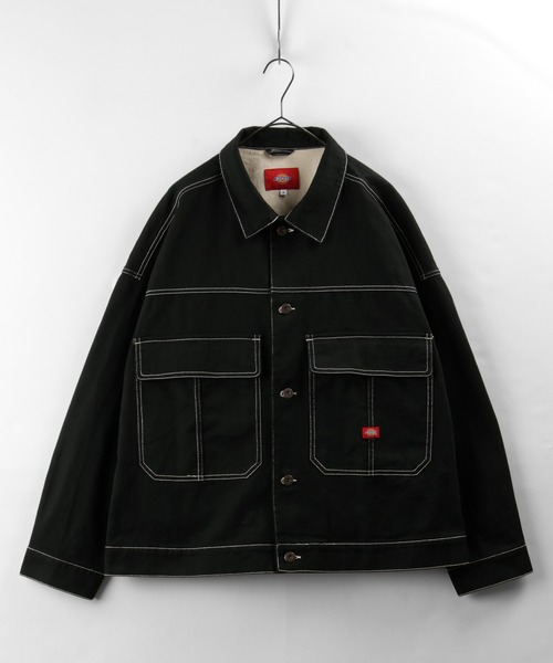 Dickies(ディッキーズ)の「【Dickies/ディッキーズ】 ショートジャケット ビッグシルエット ワンポイント ブランドロゴ ジャケット/カバーオール/(ブルゾン・メンズ・ブラック/ホワイト・M/L)」の1枚目の写真