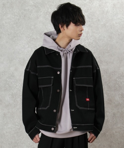 Dickies(ディッキーズ)の「【Dickies/ディッキーズ】 ショートジャケット ビッグシルエット ワンポイント ブランドロゴ ジャケット/カバーオール/(ブルゾン・メンズ・ブラック/ホワイト・M/L)」の9枚目の写真