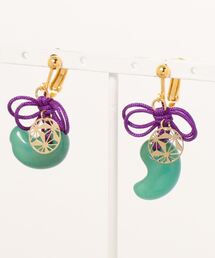 【倭物やカヤ】勾玉吉祥結びイヤリング