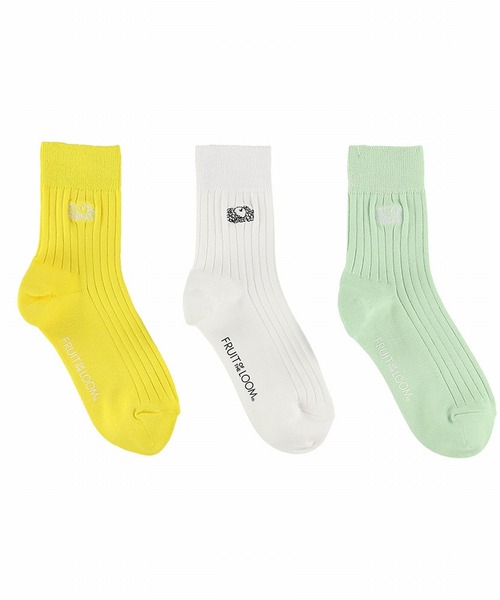 FRUIT OF THE LOOM（フルーツオブザルーム）の「FRUIT OF THE LOOM　Q リブカラー刺繍 ソックス（ソックス/靴下・レディース・A/B・FREE）」の2枚目の写真