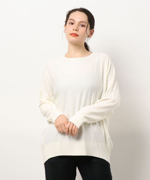 AMERICAN HOLIC（アメリカンホリック）の「クルーネックコクーンニットプルオーバー　＊●（ニット/セーター・レディース・チャコールグレー/オフホワイト/ピンク/サックスブルー/オレンジ/グレイッシュベージュ・L/M）」の11枚目の写真