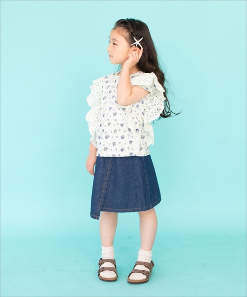 RAGMART（ラグマート）の「袖レース 半袖Tシャツ（Tシャツ/カットソー・キッズ・オフホワイト/グリーン・110cm/130cm/120cm/100cm）」の9枚目の写真