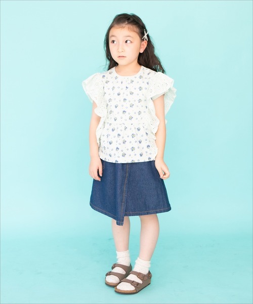 RAGMART（ラグマート）の「袖レース 半袖Tシャツ（Tシャツ/カットソー・キッズ・オフホワイト/グリーン・110cm/130cm/120cm/100cm）」の8枚目の写真