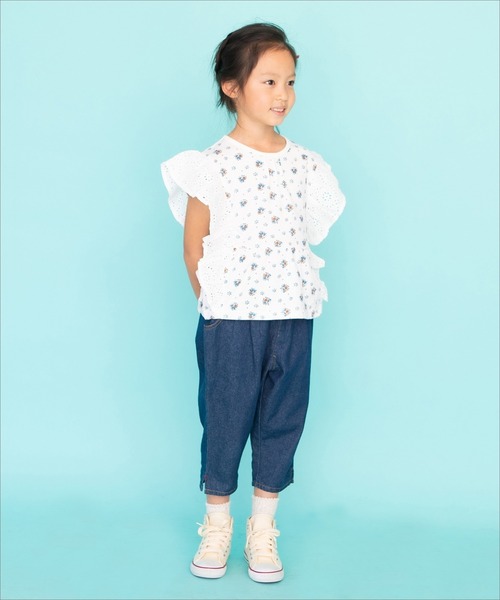 RAGMART（ラグマート）の「袖レース 半袖Tシャツ（Tシャツ/カットソー・キッズ・オフホワイト/グリーン・110cm/130cm/120cm/100cm）」の6枚目の写真