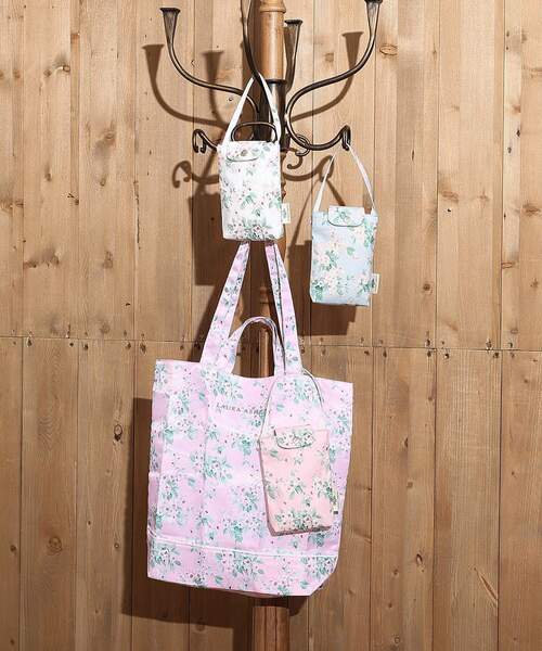 LAURA ASHLEY(ローラアシュレイ)の「フローラルエコバッグ(エコバッグ/サブバッグ・レディース・ピンク系5/サックスブルー系/ホワイト系1・00)」の5枚目の写真