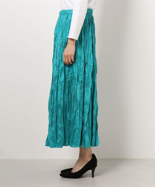 チャイハネ（チャイハネ）の「【チャイハネ】シャンタンロングスカート（スカート・レディース・ホワイト/ブラック/ピンク/ターコイズブルー・FREE）」の8枚目の写真