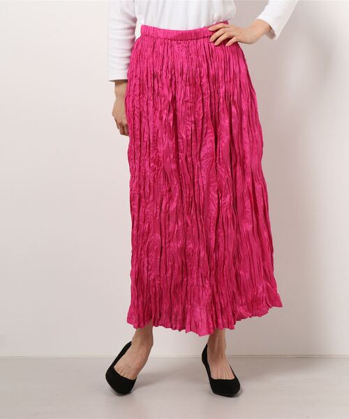 チャイハネ（チャイハネ）の「【チャイハネ】シャンタンロングスカート（スカート・レディース・ホワイト/ブラック/ピンク/ターコイズブルー・FREE）」の9枚目の写真