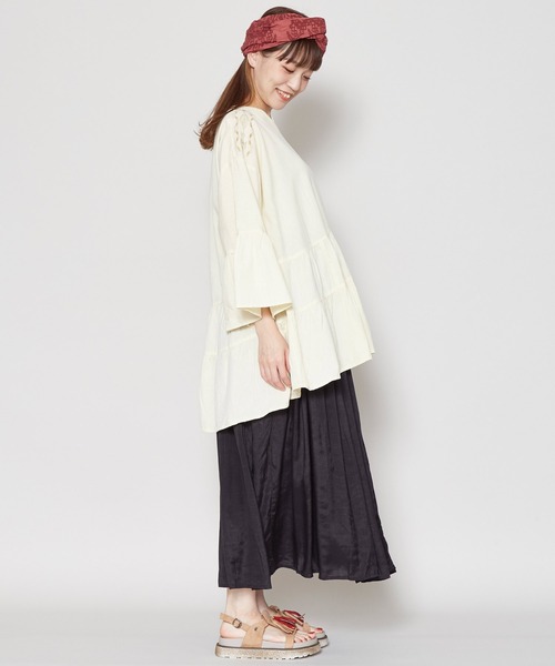 チャイハネ（チャイハネ）の「【チャイハネ】シャンタンロングスカート（スカート・レディース・ホワイト/ブラック/ピンク/ターコイズブルー・FREE）」の20枚目の写真