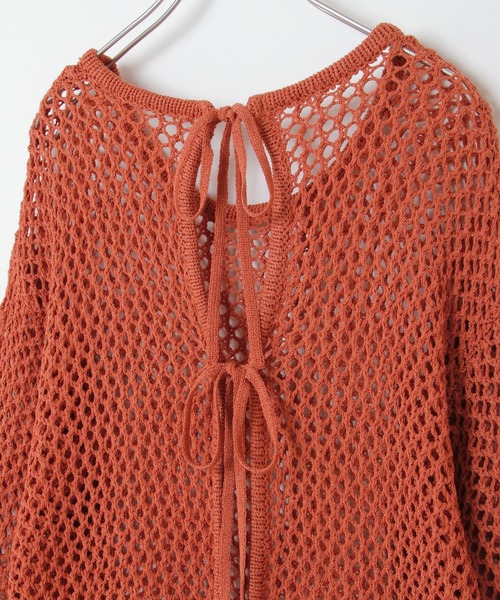 notch.（ノッチ）の「透かし編みバックリボンプルオーバー（ニット/セーター・レディース・オフホワイト/ベージュ/オレンジ/ブラック・M）」の17枚目の写真