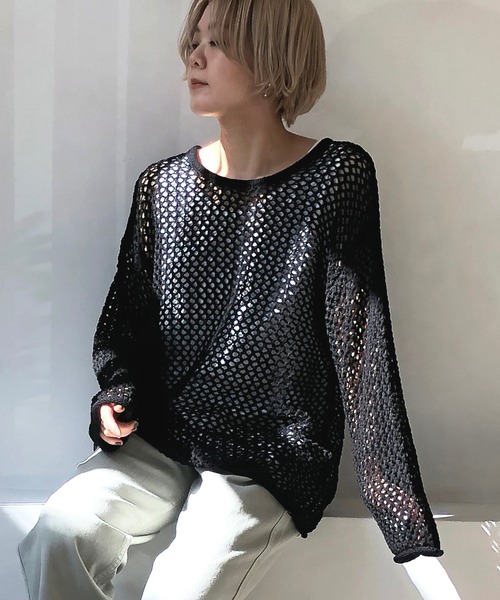 notch.（ノッチ）の「透かし編みバックリボンプルオーバー（ニット/セーター・レディース・オフホワイト/ベージュ/オレンジ/ブラック・M）」の15枚目の写真