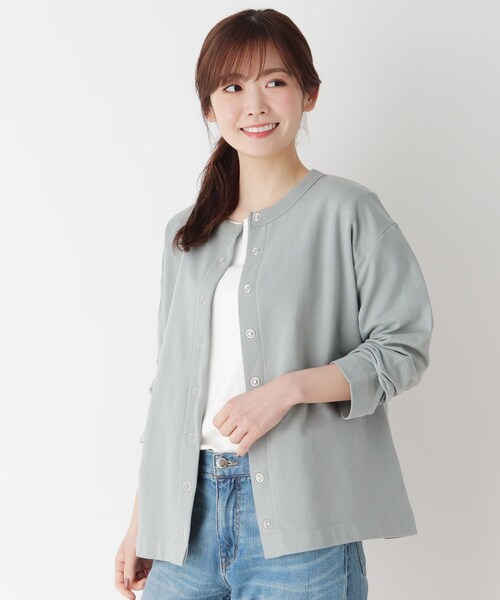 pink adobe（ピンクアドベ）の「◆【M-LL】スナップ カーディガン（カーディガン/ボレロ・レディース・チャコールグレー/ライトベージュ/キャメル/ライトグリーン・40/38/42）」の4枚目の写真