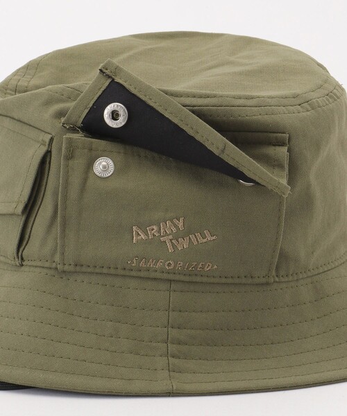 ARMY TWILL（アーミーツイル）の「ARMY TWILL/アーミーツイル 別注COMBAT HAT/コンバットハット（ハット・メンズ・ブラック/オリーブ・ﾌﾘ-）」の6枚目の写真
