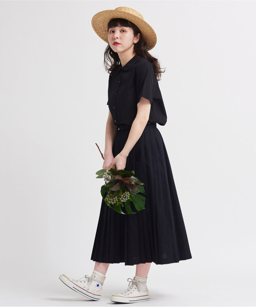 CHILD WOMAN（チャイルドウーマン）の「50ブロード プリーツスカート（スカート・レディース・ホワイト/ブラック/レッド/サックスブルー/イエロー/ピンク・FREE）」の7枚目の写真