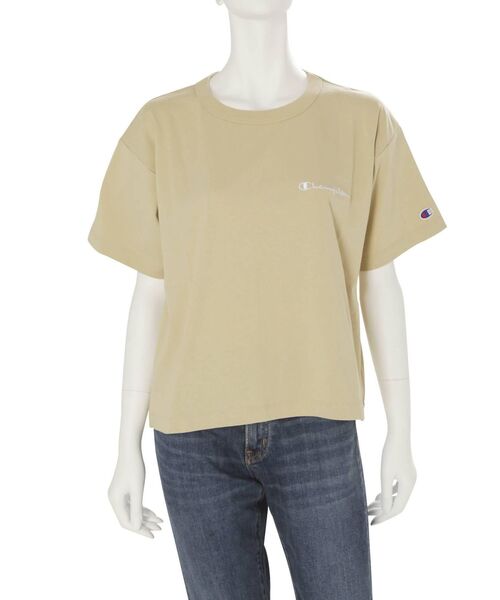 Champion（チャンピオン）の「Champion別注 ビックシルエットショートTee（Tシャツ/カットソー・レディース・ブラック/ベージュ/オフホワイト・FREE）」の12枚目の写真