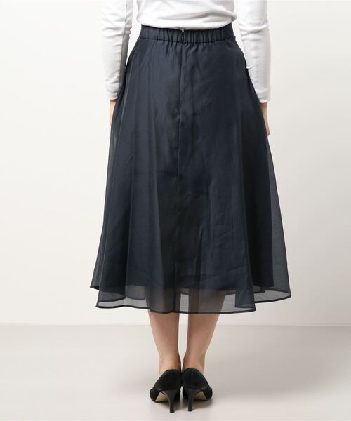 Te chichi（テチチ）の「オーガンジーフレアスカート（スカート・レディース・ネイビー/ベージュ/カーキ・ﾌﾘ-）」の4枚目の写真