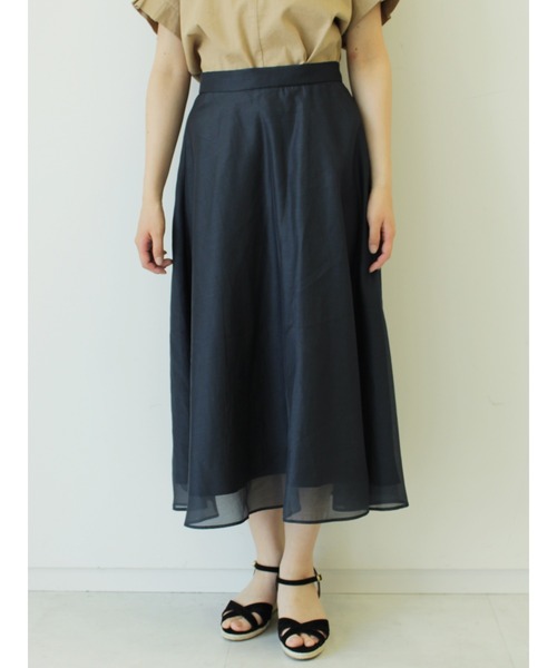 Te chichi（テチチ）の「オーガンジーフレアスカート（スカート・レディース・ネイビー/ベージュ/カーキ・ﾌﾘ-）」の3枚目の写真