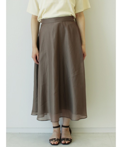 Te chichi（テチチ）の「オーガンジーフレアスカート（スカート・レディース・ネイビー/ベージュ/カーキ・ﾌﾘ-）」の2枚目の写真