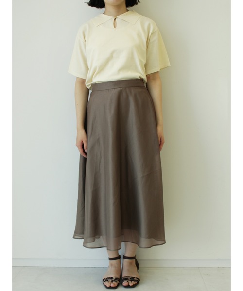 Te chichi（テチチ）の「オーガンジーフレアスカート（スカート・レディース・ネイビー/ベージュ/カーキ・ﾌﾘ-）」の21枚目の写真