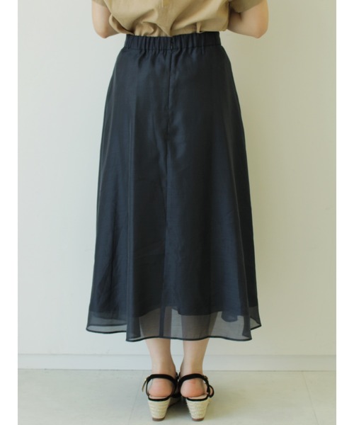 Te chichi（テチチ）の「オーガンジーフレアスカート（スカート・レディース・ネイビー/ベージュ/カーキ・ﾌﾘ-）」の7枚目の写真