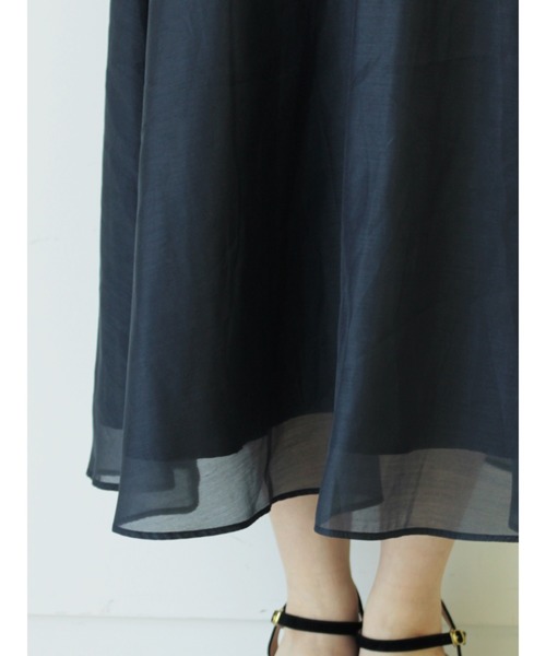 Te chichi（テチチ）の「オーガンジーフレアスカート（スカート・レディース・ネイビー/ベージュ/カーキ・ﾌﾘ-）」の9枚目の写真