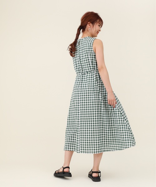 sakishimatokyo（サキシマトーキョー）の「【ZOZO限定】サキシマamp「チェック柄ボリュームワンピース」（ワンピース・レディース・グリーン/ブラック・FREE）」の6枚目の写真