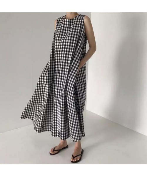 sakishimatokyo（サキシマトーキョー）の「【ZOZO限定】サキシマamp「チェック柄ボリュームワンピース」（ワンピース・レディース・グリーン/ブラック・FREE）」の11枚目の写真