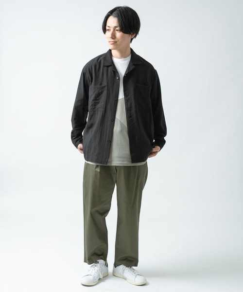 ITEMS URBANRESEARCH（アイテムズ アーバンリサーチ）の「レーヨン混 両ポケオープンカラーシャツ（シャツ/ブラウス・メンズ・レッド/ブラック/ベージュ・MEDIUM/LARGE）」の4枚目の写真