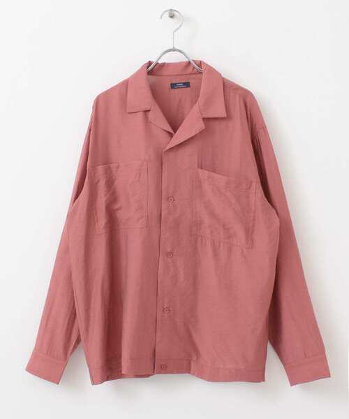 ITEMS URBANRESEARCH（アイテムズ アーバンリサーチ）の「レーヨン混 両ポケオープンカラーシャツ（シャツ/ブラウス・メンズ・レッド/ブラック/ベージュ・MEDIUM/LARGE）」の10枚目の写真