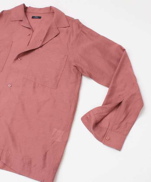 ITEMS URBANRESEARCH（アイテムズ アーバンリサーチ）の「レーヨン混 両ポケオープンカラーシャツ（シャツ/ブラウス・メンズ・レッド/ブラック/ベージュ・MEDIUM/LARGE）」の6枚目の写真