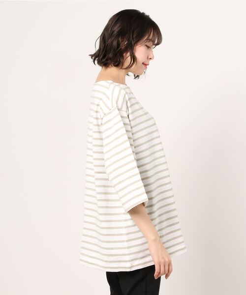 BALLAST ARK（バラストアーク）の「BALLAST ARK / バラストアーク：BIG BASQUE TEE：BA03-T002[AST]（Tシャツ/カットソー・レディース・ネイビー×ホワイト/ホワイト系その他・L/M）」の3枚目の写真