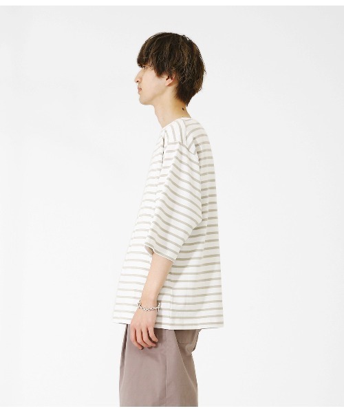 BALLAST ARK（バラストアーク）の「BALLAST ARK / バラストアーク：BIG BASQUE TEE：BA03-T002[AST]（Tシャツ/カットソー・レディース・ネイビー×ホワイト/ホワイト系その他・L/M）」の20枚目の写真